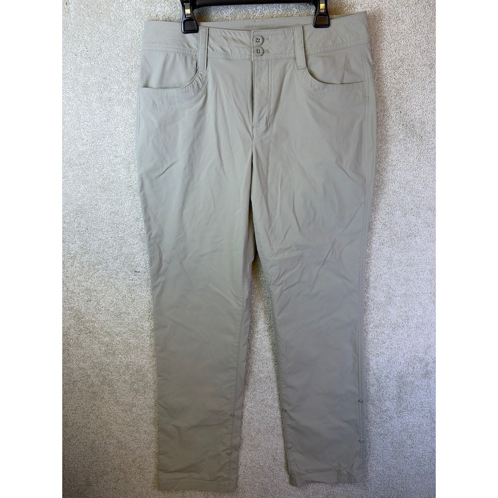 Eddie Bauer Travex Horizon Guide Pants Wmns 8 Beige Nylon Spandex Hiking Outdoor - Picture 2 of 10
